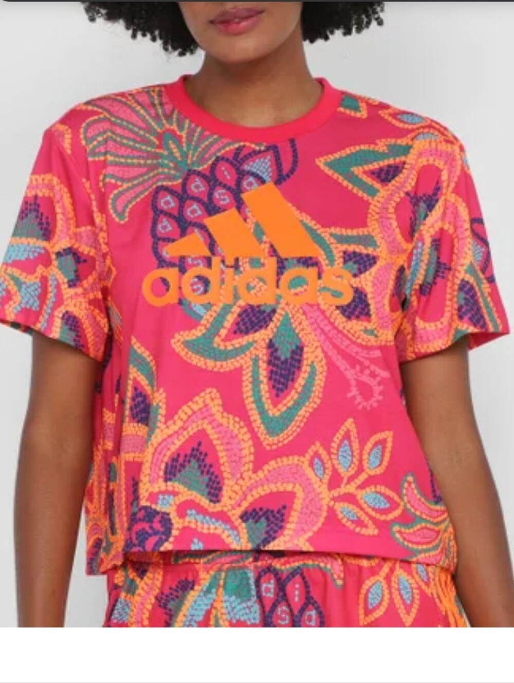 Nwot Adidas Farm Rio Floral Crop Top Missing Tag Approx size M